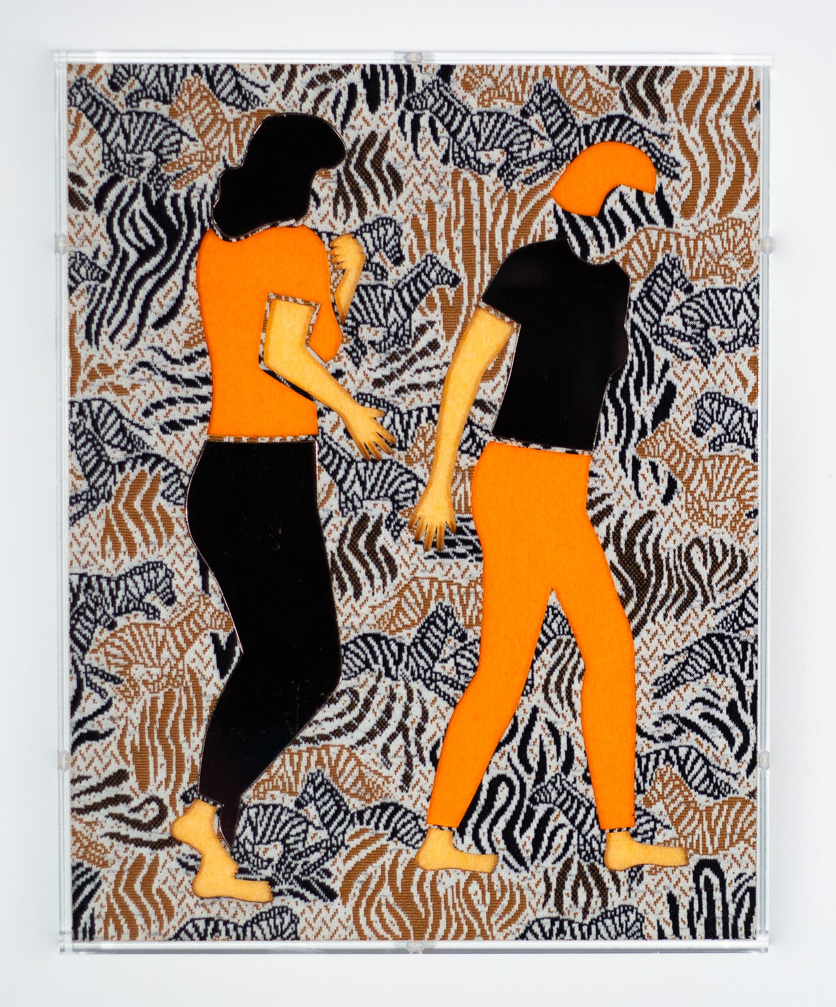 The Art of Dana Lizar ゼブラジグソーパズル Two Walk Right (Zebra, Orange and Gold) 2023 – Dana Bell